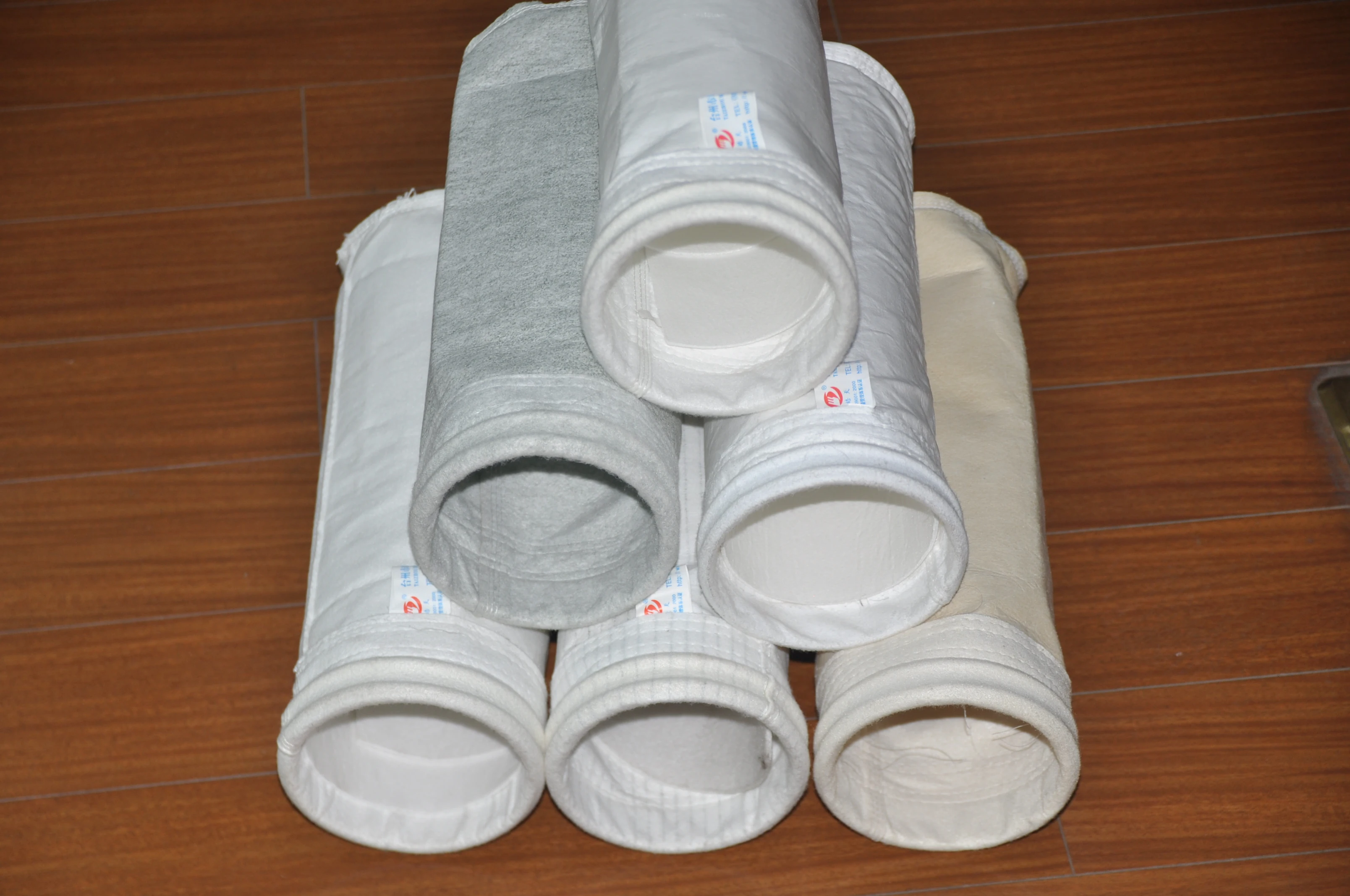 Antistactic F7 Fiberglass Mesh Filter Sock Pps Needle Punched Felt With Ptfe Coating Polyester Dust Collector Filter Sleeve