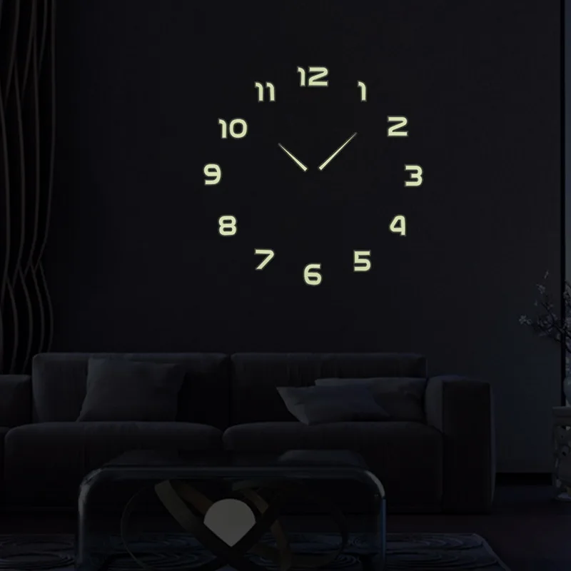 2021 Luxury Acrylic Sticker Quartz Cheap Big Diy 3d Home Decoration Digital Modern Wall Clocks Wall Watch Horloge Reloj Pared