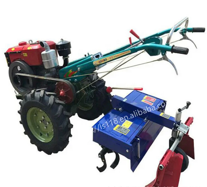Electric starting water and drought dual purpose walking tractor, 8-22 horsepower walking rotary tiller, portable small ridger