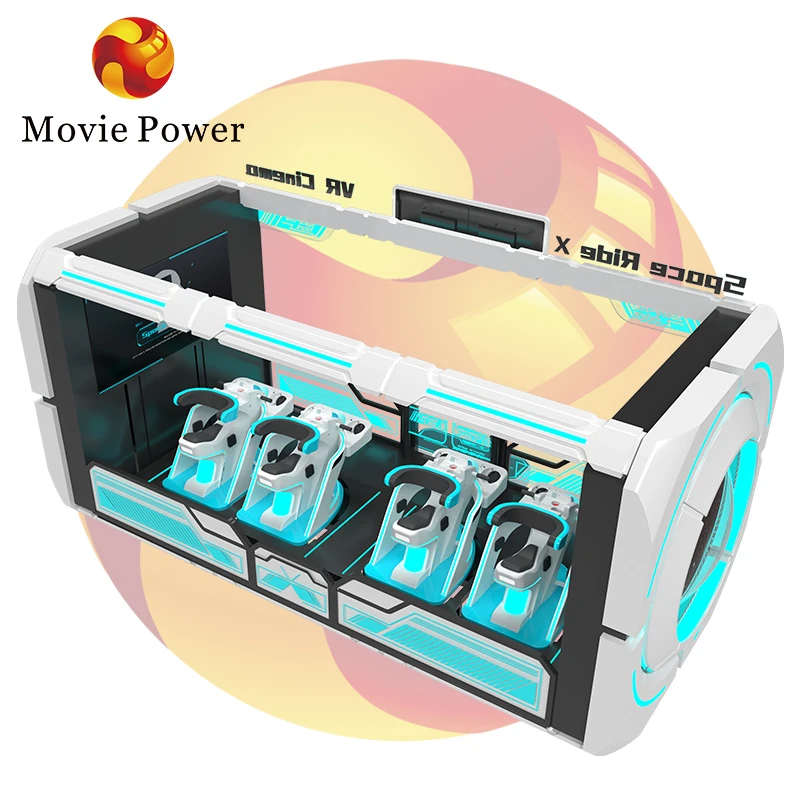 MoviePower 4 Players Full Motion VR Roller Coaster Simulator Virtual Reality Flight Games Simulator Virtual Game