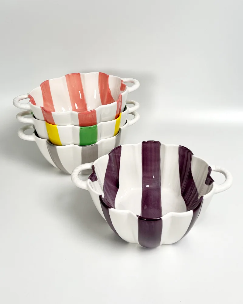 Solhui Irregular Ins Candy Salad Bowl Ceramic Yogurt Oatmeal Pasta or Soup Bowls