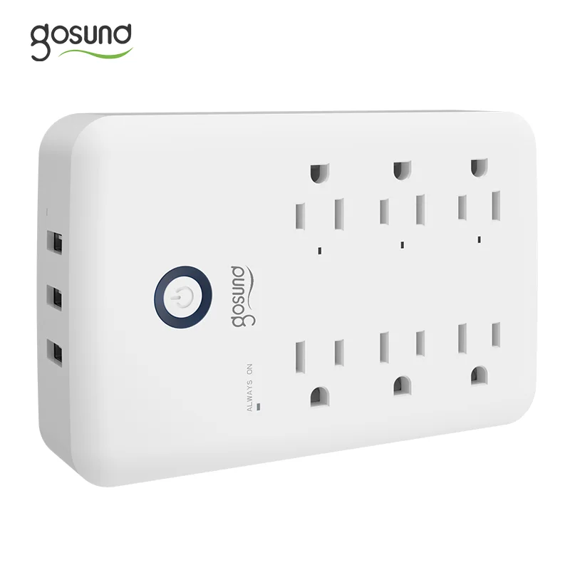 US standard 6 outlets 3 USB ports work with Andriod/IOS eFamilycloud Extension smart Wi-fi power strip