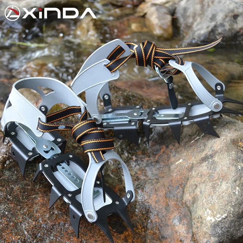 XINDA  steel 12 teeth ice climbing crampons for high mountains 6km maximum