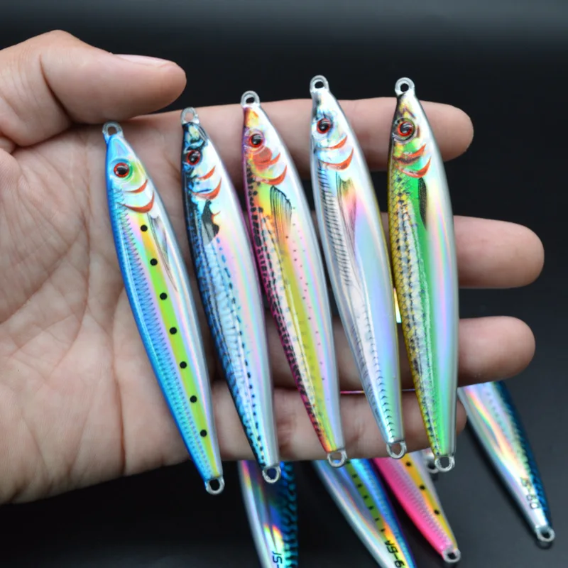 3D UV printed 30g/40g/60g spanish Mackerel fishing metal jig lure vertical slow fall pitch jigging jigbait