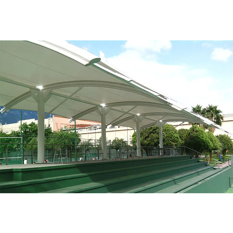 2024 yunshang outdoor bleacher roof shed pvdf tensile fabric membrane stadium bleachers canopy school