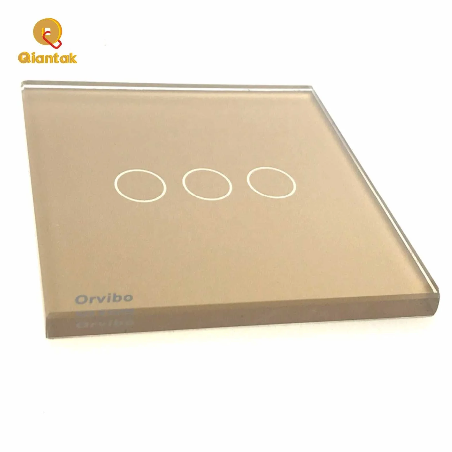 Customized Control Switch New Design Golden Glass Switch Panel Touch Switch Panel Glass Control Panel Overlay