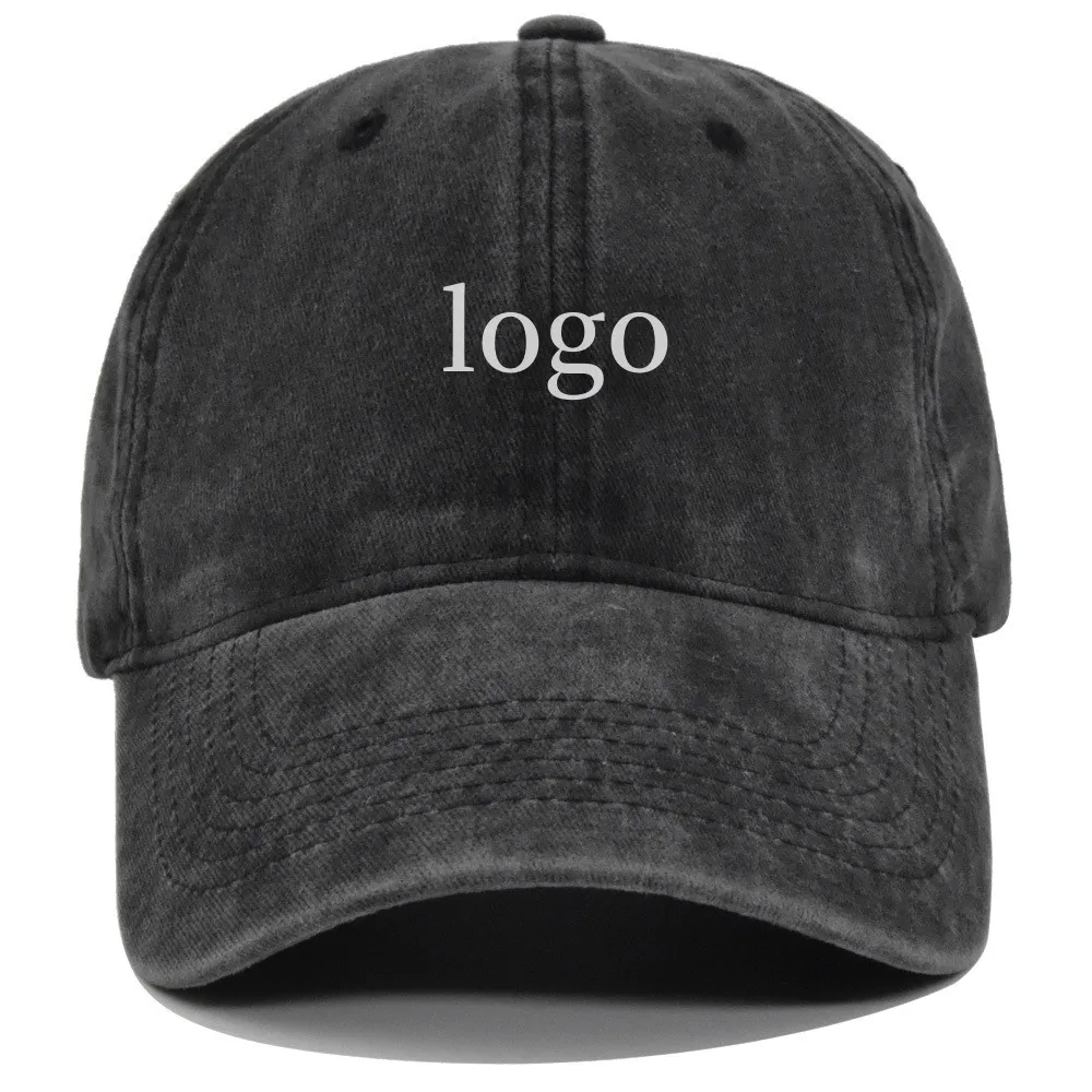 Custom Pattern Logo Cotton Washed Baseball Caps Adjustable Dad Hat for Unisex