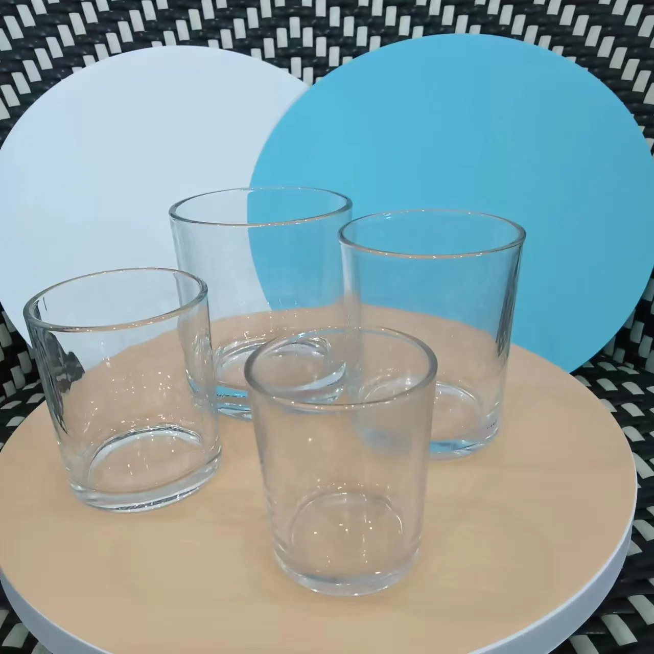 7oz 10oz 14oz frosted matte black white round bottom empty glass candle jars for candle making