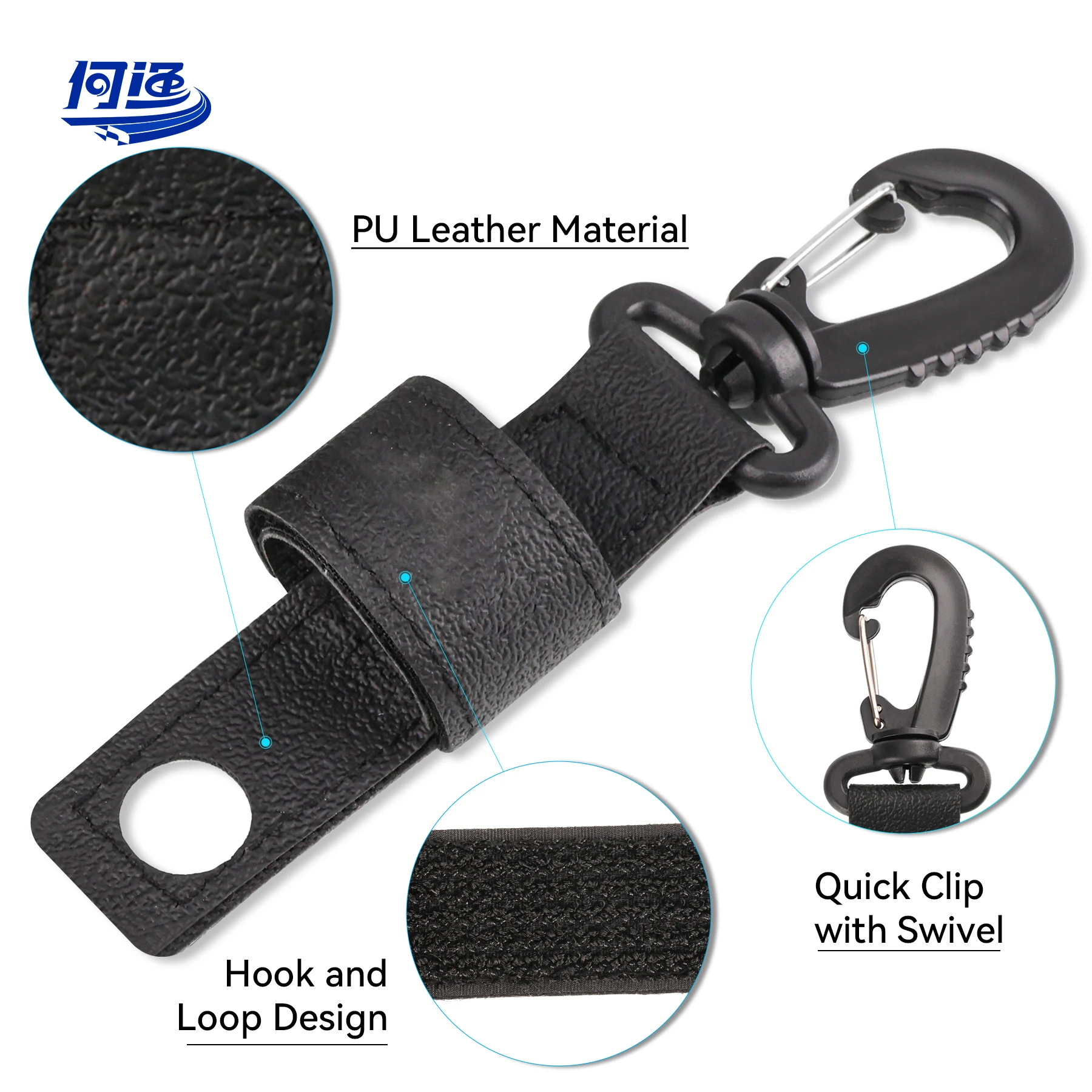 Portable Durable 15cm PU Leather Quick Clipwith Swivel BH1 Fly Fishing Floating Dry Caddy Bottle Holder Fly Fishing Accessories