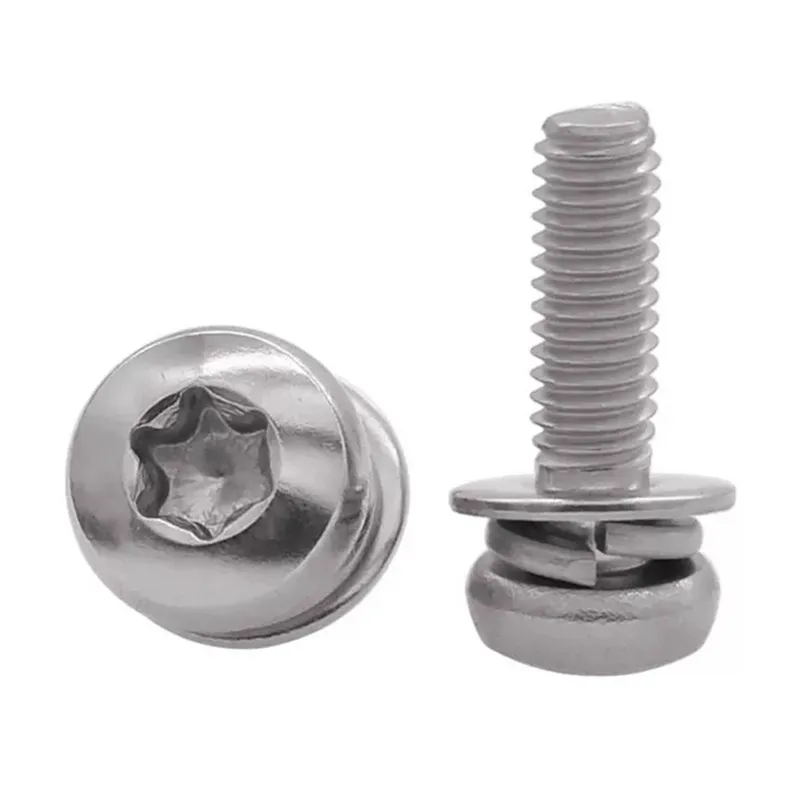 Torx M3 x 5 мм 8 M4 M5 M6 M8 головка кнопки с пружинной прокладкой плоские шайбы Sems машина винт GB2672 комбинированные винтовые болты