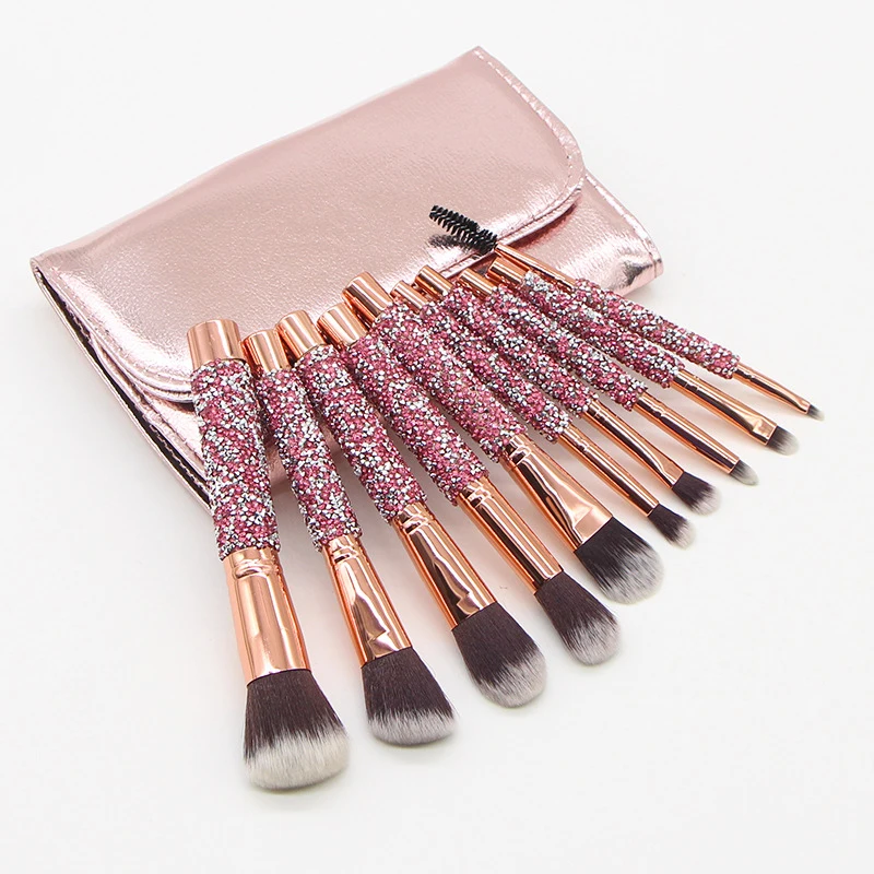 
Wholesale cosmetic 10pcs glitter red bling make up brush set diamond handle makeup brush set diamond makeup brushes Wholesale cosmetic 10pcs glitter red bling make up brush set diamond handle makeup brush set diamond makeup brushes