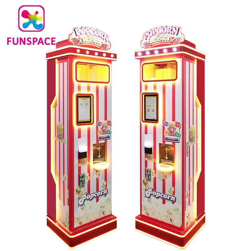New  Design Popcorn Vending Machine Fully Automated Commercial Product Custom Coin Operated bill credit card Flavoured Pop Corn