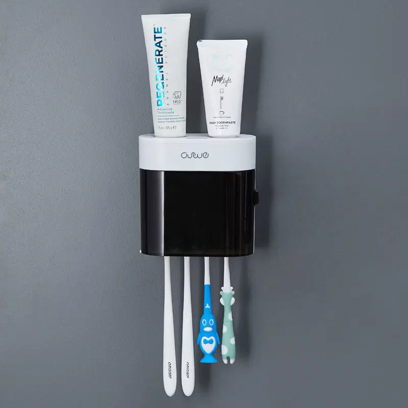 Fast delivery Wall Mounted Automatic Toothpaste Squeezer Toothpaste Dispenser Magnetic Toothbrush Holder