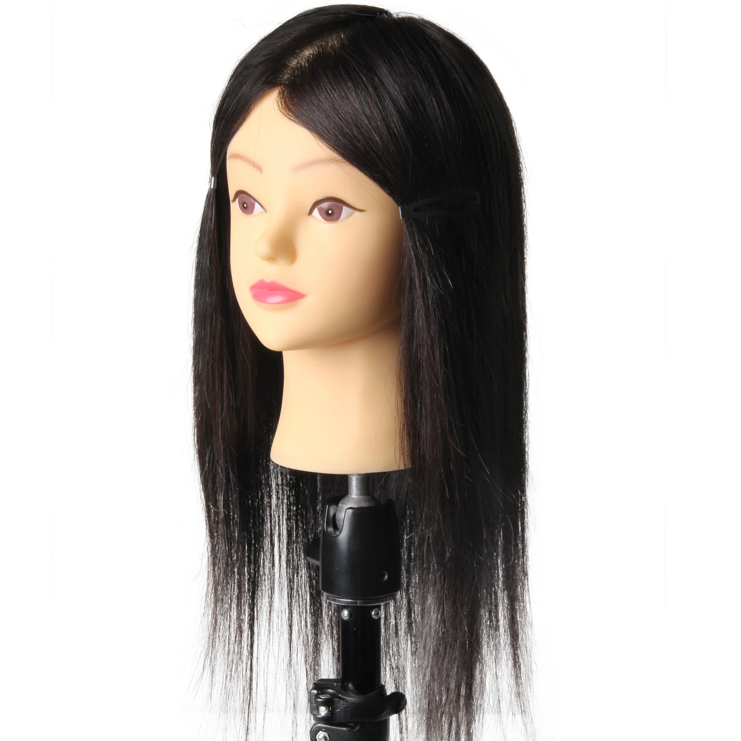Dummy Training Head Hair Styling Long Hair Mannequin Head Hairdressing for Styling Practice Wig Head Human Hair  28CM