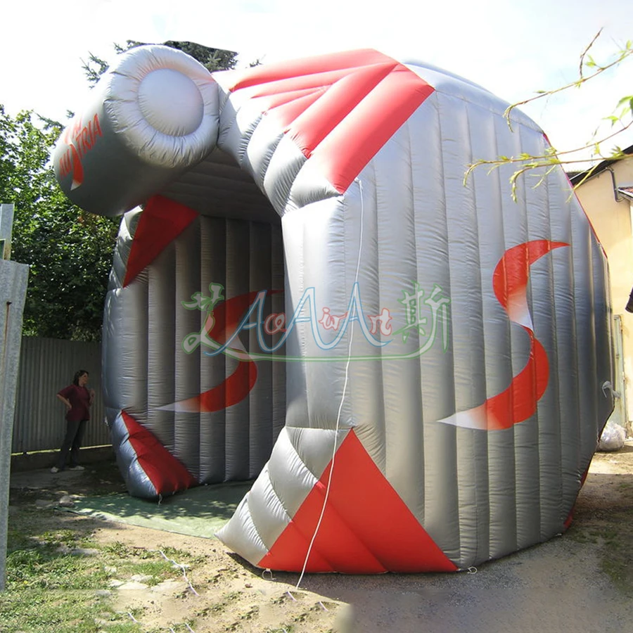 Customized Gray Inflatable Water Heater Tent Free Fan Novel Irregular Exhibition/Display Tent Party Event Model Blower Accessory