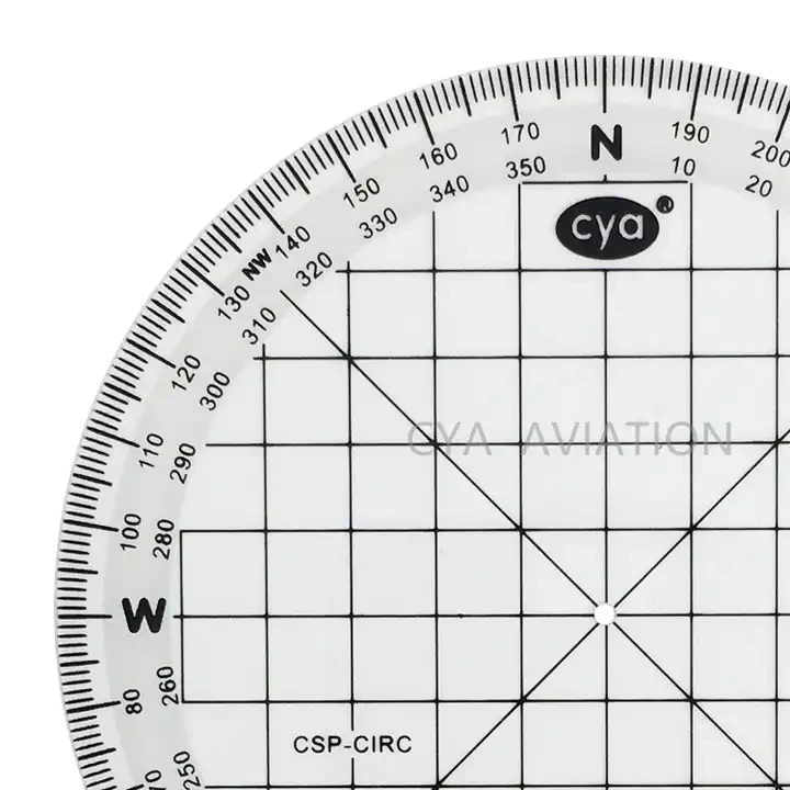 Clear Lexan Durable Circular Protractor 360 Degree Pilots Students Aviation Supplies Plotter for FAA Examination