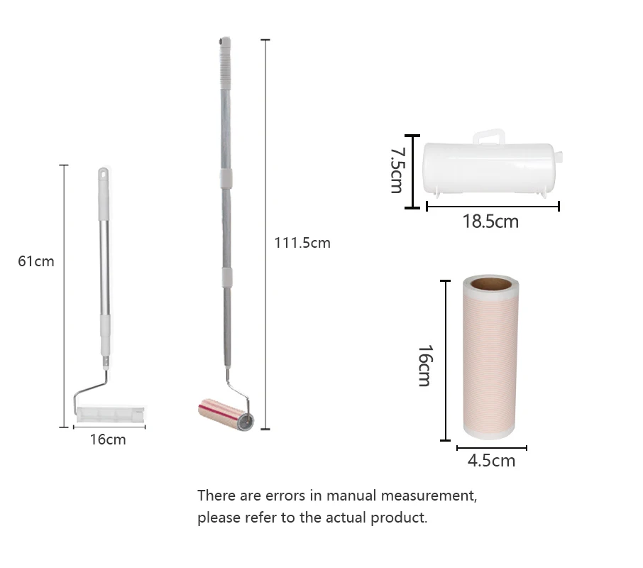 Long Handle Floor Carpet Dust Sticky Mop Lint Roller Mop Retractable Sticky Lint Roller for Household