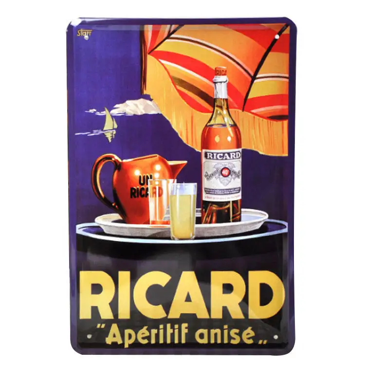 Hot Sell Good Price custom Printing retro vintage embossed metal tin hanging sign