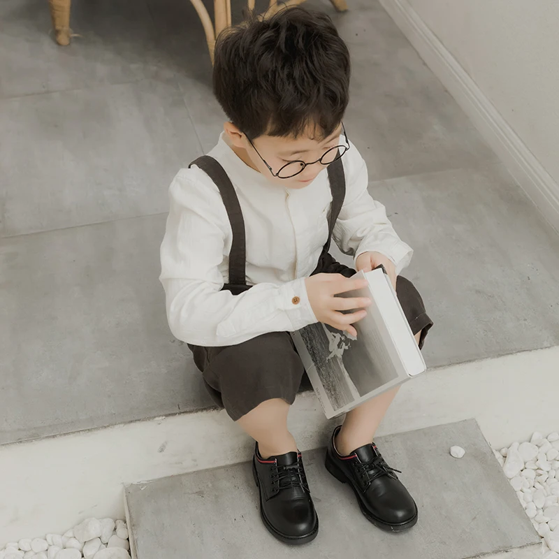 2020 Детская школьная кожаная обувь для мальчиков и девочек
