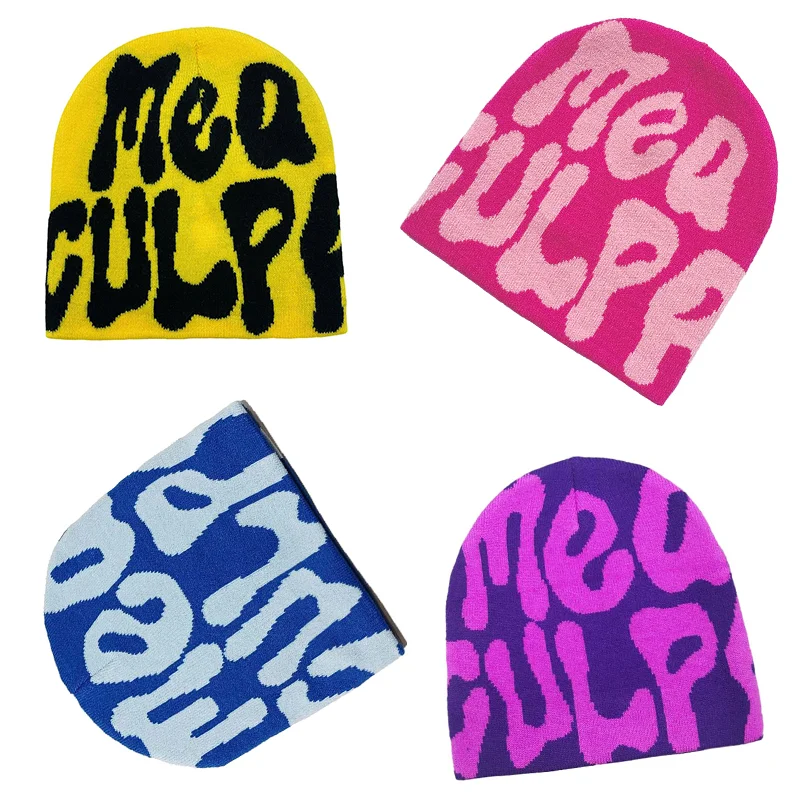 High Quality 100% Cotton Jacquard Logo Beanie Hats Custom Cuffless Floral Beanie for Adults for Cycling Casual Daily Use