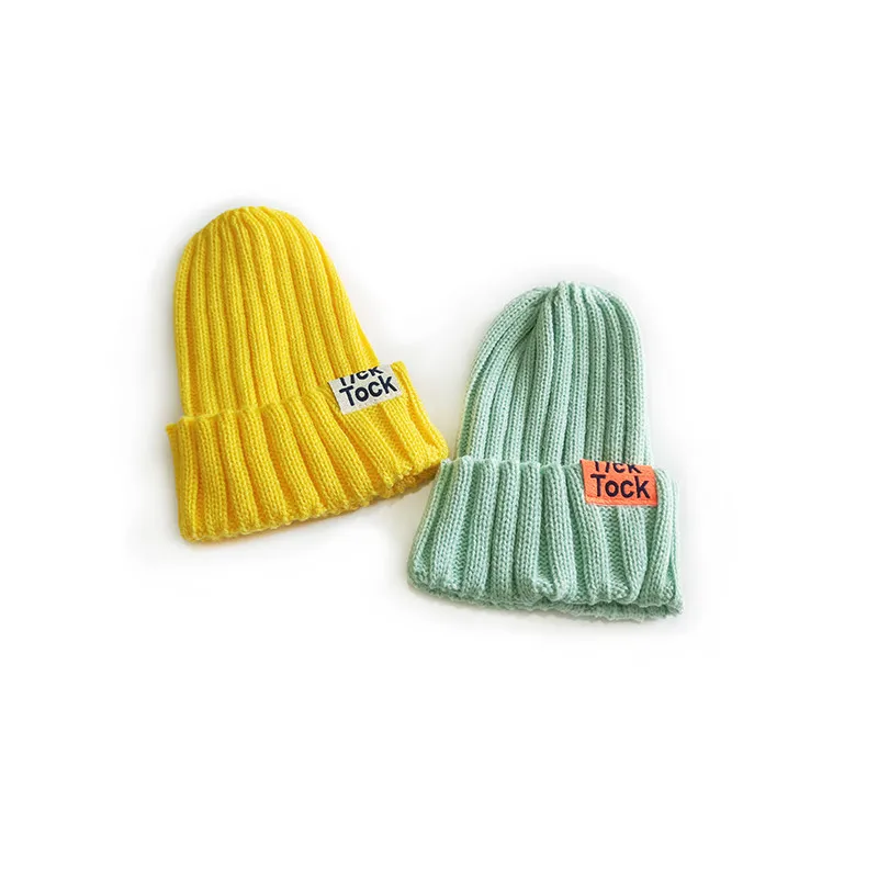 Pure Color Children Winter Cap Girls Wholesale Fashion Knitted Beanie Hat Boys Baby Kids Knit Hats