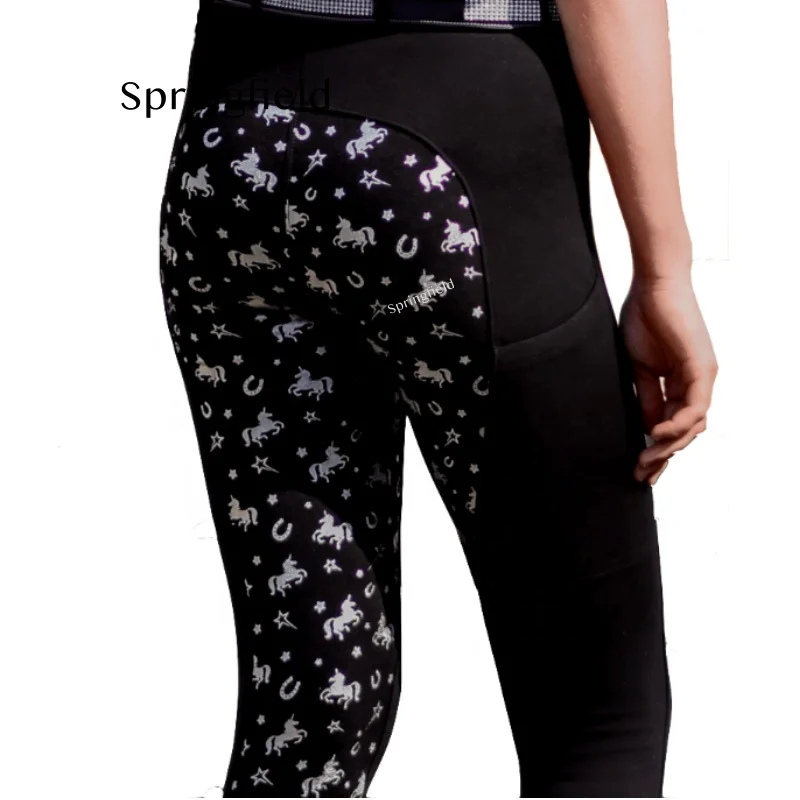 SF Top Quality Racing Kids Tights Horse Riding Legging Equestrian Kids Breeches Jodphurs Competition Silicone Sticky  Pants