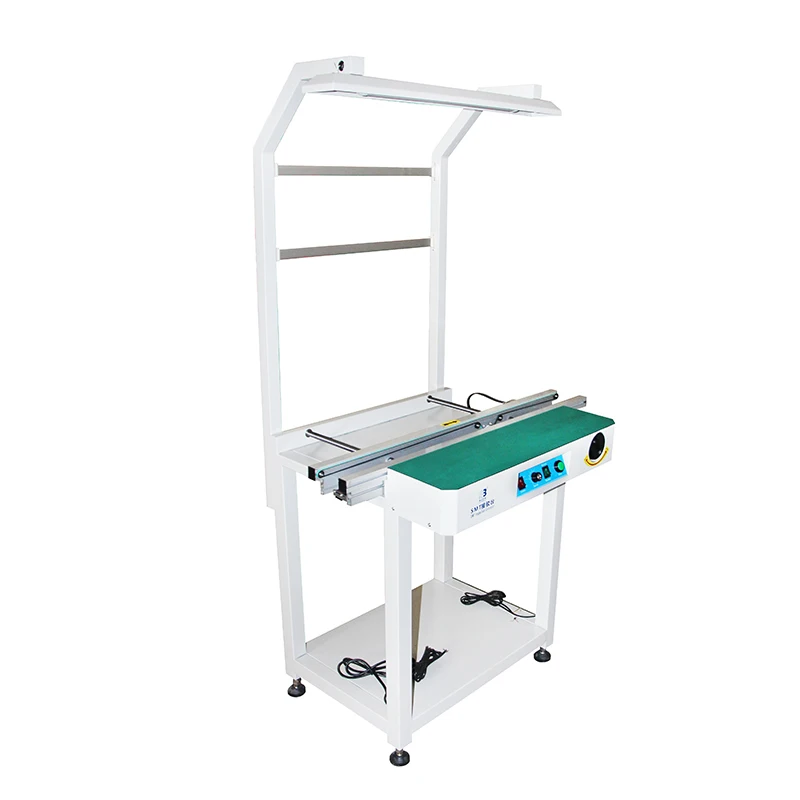 Manufacturer SMT SMD PCB double rail conveyor SMT pcb inspection conveyor with light for Pcb LED Assemble Lines