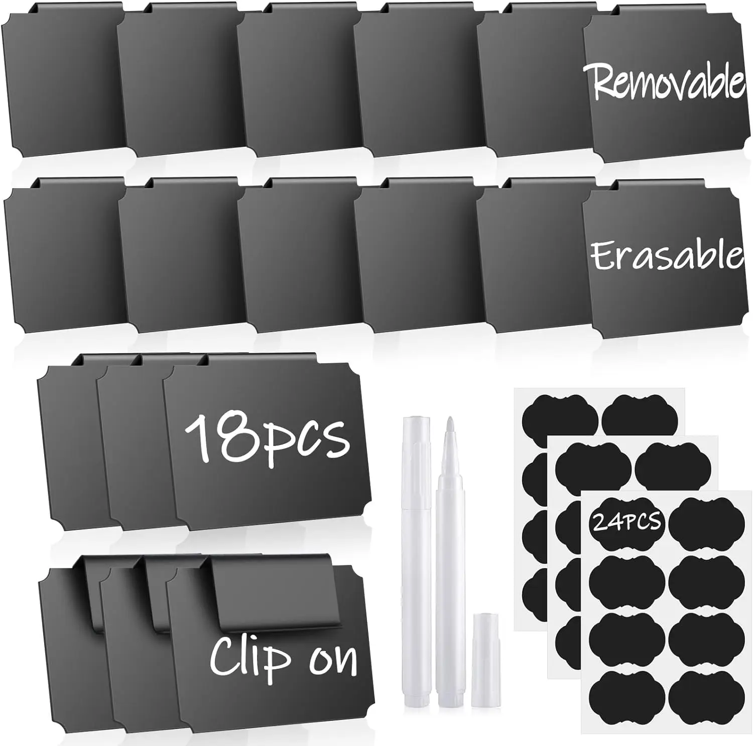 Plastic Basket Labels Clip for Basket Hanging Cube Box Bin Clip Label Pantry Organization and Storage Labels