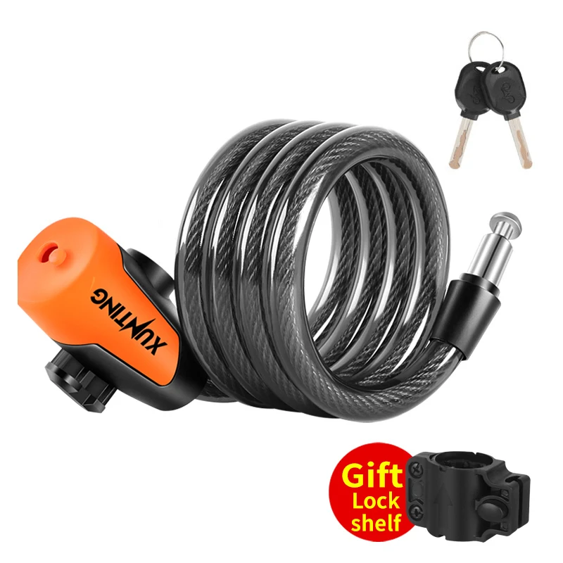 Xunting 1.2M Length Wholesale Anti-Theft Bike Security Lock Bike Locks With Keys Bike Lock Mounting Bracket Included