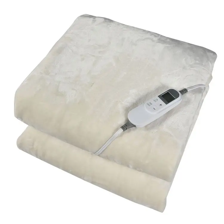 Microfiber Fabric Solid Color White Flannel Electric Over Blanket