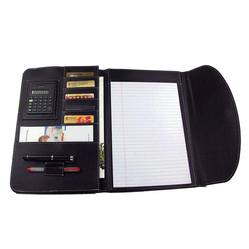Tri-fold personal organizer High end Multifunction Leather Folder Manager Padfolio Document Organizer