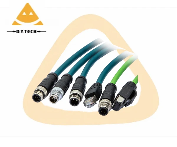 DYTECH M12 connector 8pin A code to RJ45 Ethernet connector profinet cable CAT5e Industrial Ethernet Ethercat