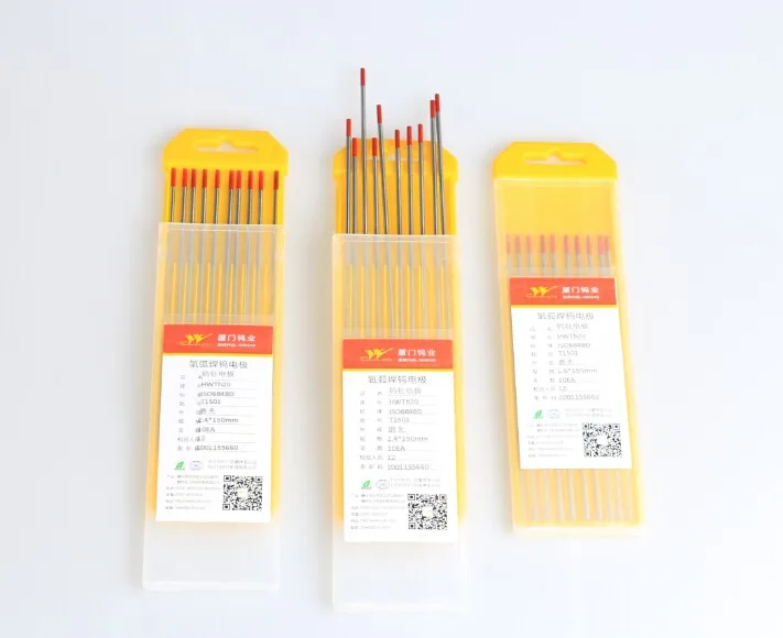 
10 PCS Red Welding Rod 2% Thoriated 1.0mm 1.6mm 2.0mm 2.4mm 3.2mm 4.0mm WT20 TIG Tungsten Electrodes 