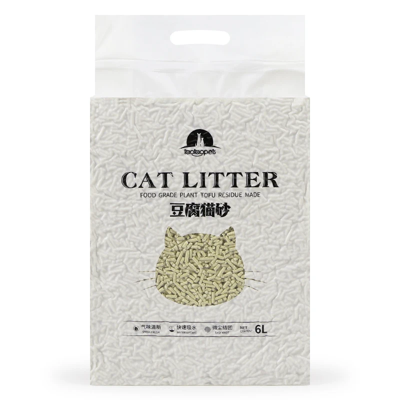 Factory Wholesale Cat Litter Tofu 6L Plant Degradable Cat Litter In Stock 5 Flavors Cat Litter