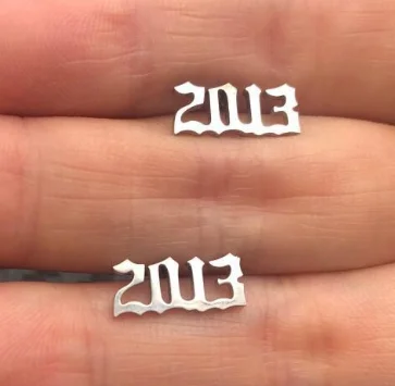 wholesale fashion women silver color year earrings jewelry earring stainless steel ear stud China Manufacturer Supplier