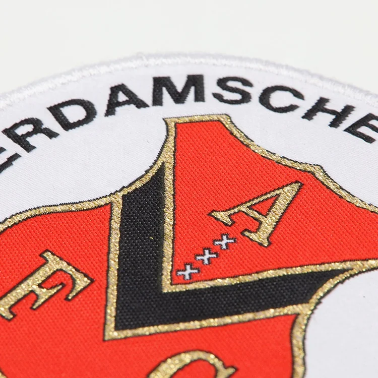 Золотистые серебристые металлические нитки Parches Maker Custom Logo тканые нашивки для спортивной одежды