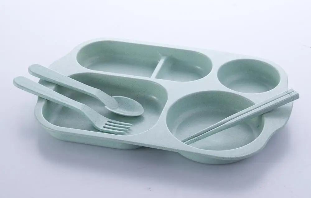 
Wheat straw fiber dinner plates, biodegradable tableware, healthy meal plate 