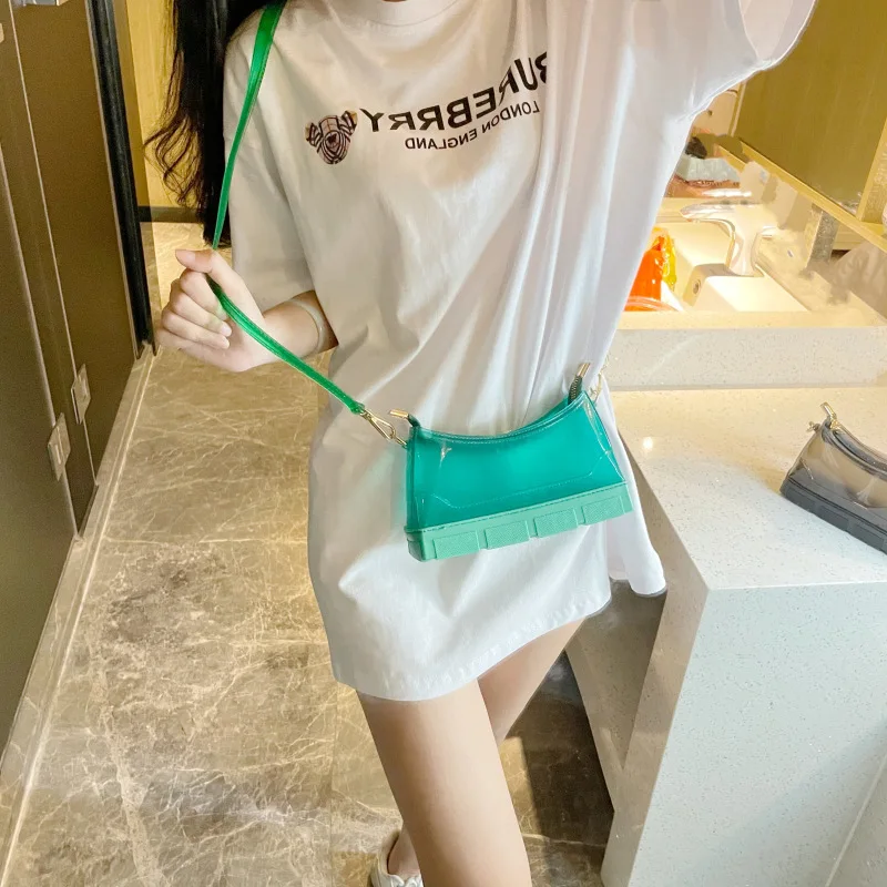 
Personality Colorful Unique Boots Clear Transparent Purse 2021 Summer New Neon Clear Jelly Purse Handbag 