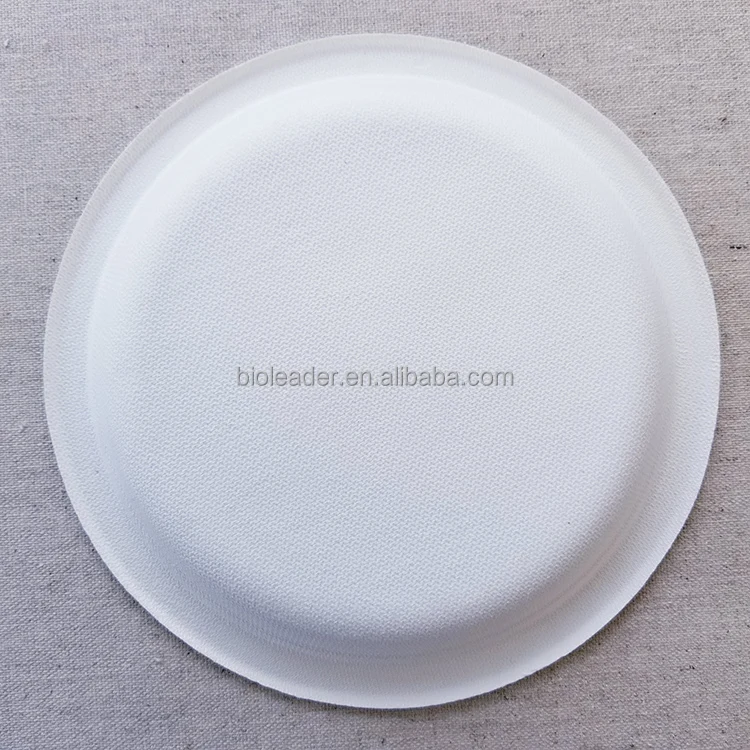 Small Round 6 Inch Biodegradable Sugarcane Bagasse Disposable Dessert Plate For Party