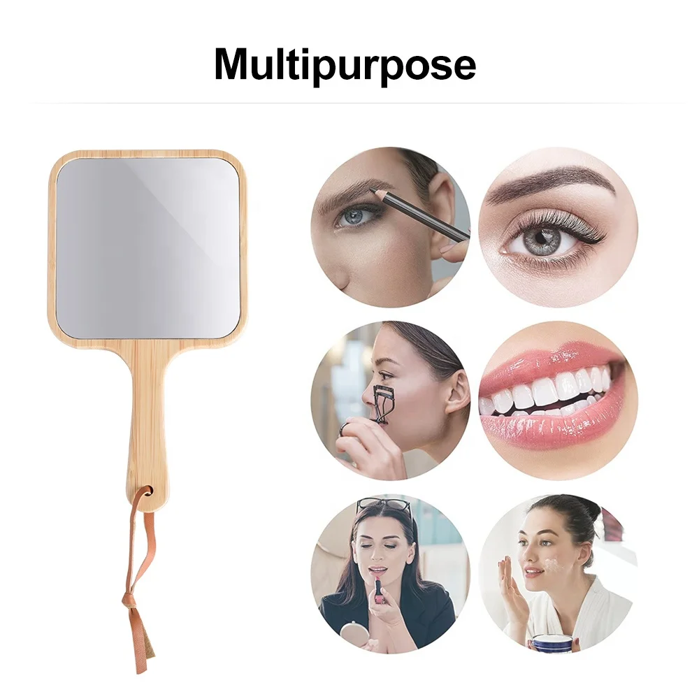 Custom Logo Small Square Handheld personalized pocket Vanity Makeup Mirror for easy to Carry