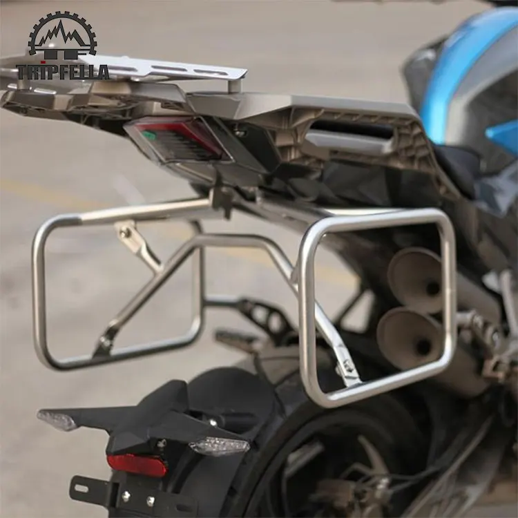 Customized Wholesale Stainless Steel Adventure Motorcycle Pannier Rack for ZONTES T310