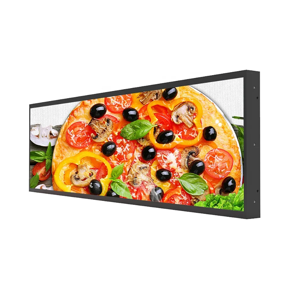 Ultra Wide Advertising Wifi Shelf Edge Header Monitor Stretched Bar Lcd Bar Display Screen Digital Signage Android Media Player