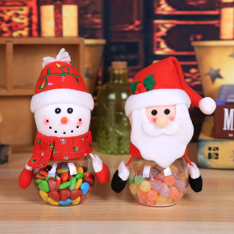 Gift New Year Christmas Candy Jar Christmas Decorations For Home Child Kids Storage Bottle Santa Bag Sweet Christmas Box