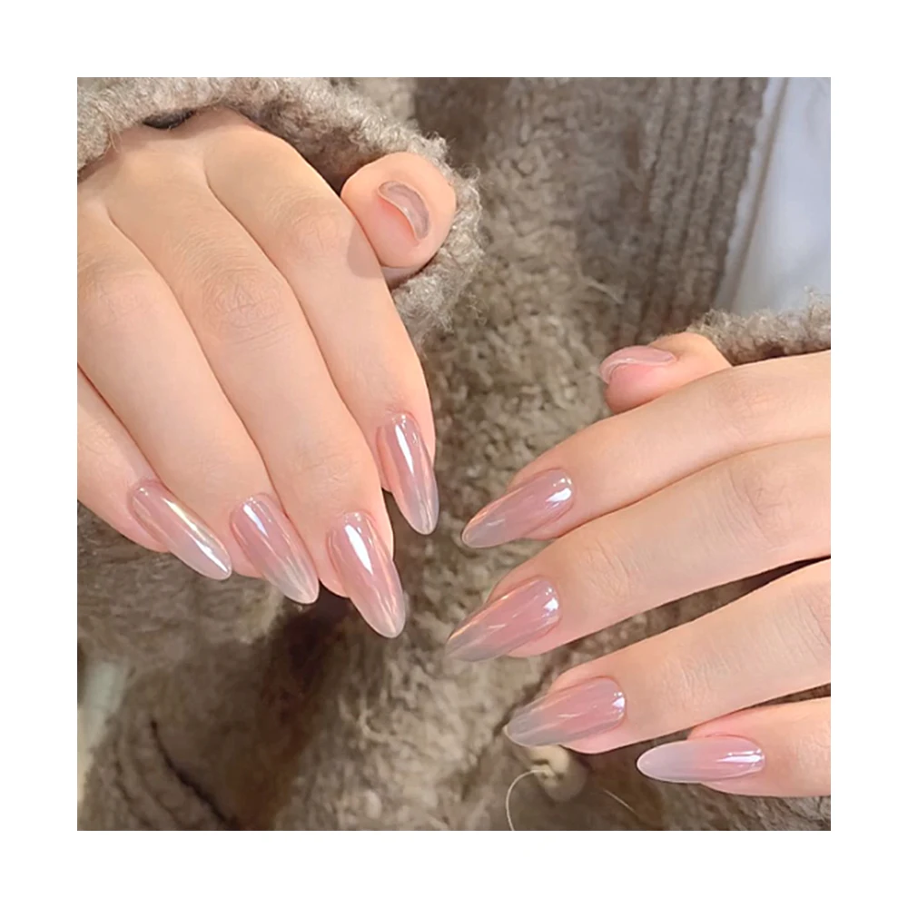 verified factory wholesale supply cheap price  glazed ombre cheek  design press on nails faux ongles