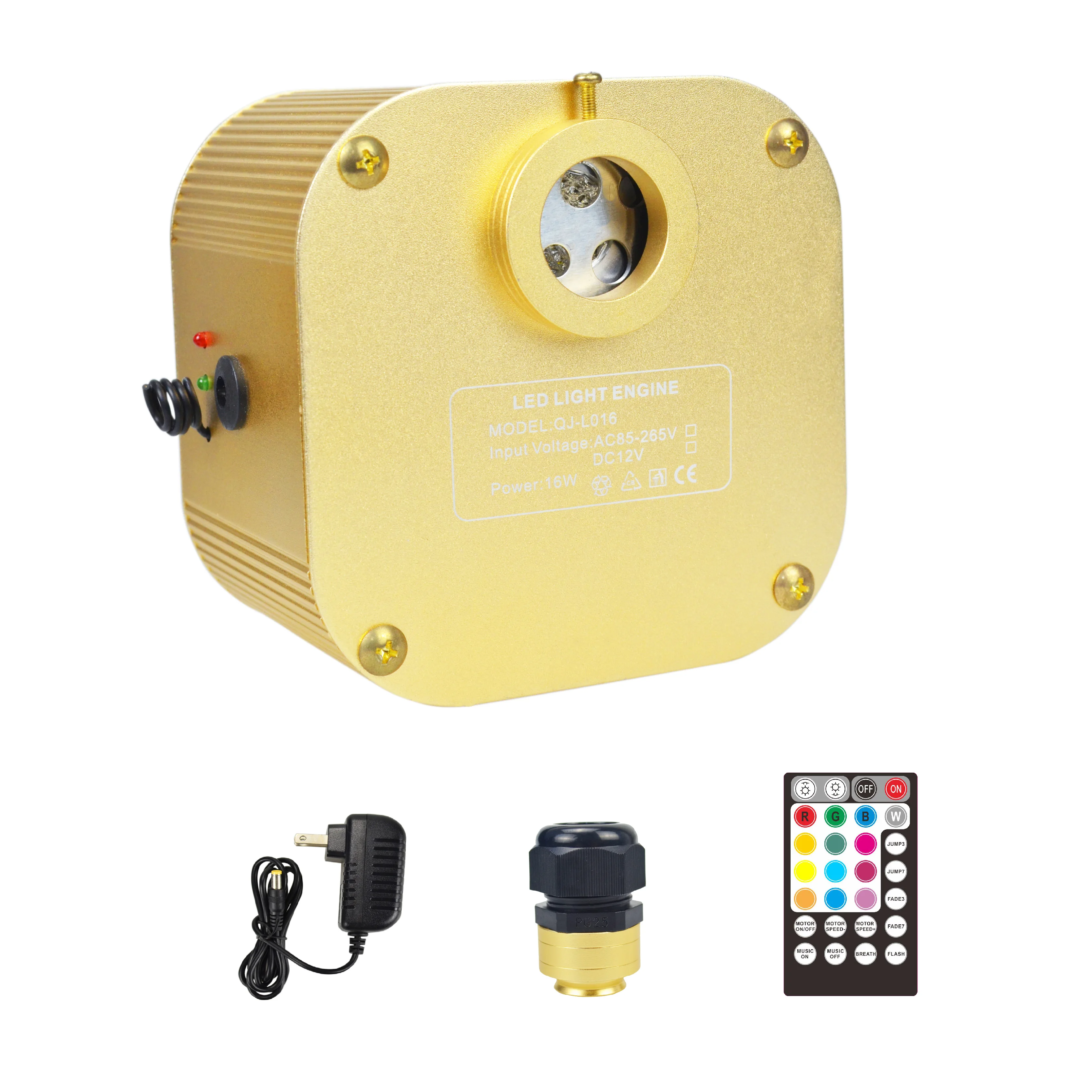 Hot Selling 16W Golden Music Control Twinkle LED RGBW Fiber Optic Light Source Kit Star Sky Effect for Ceiling Decoration