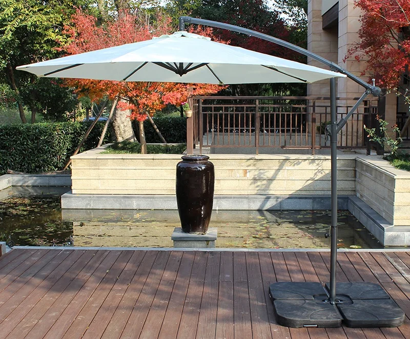 10ft Outdoor Commercial Hanging Market Cantilever Patio Umbrella With Crank