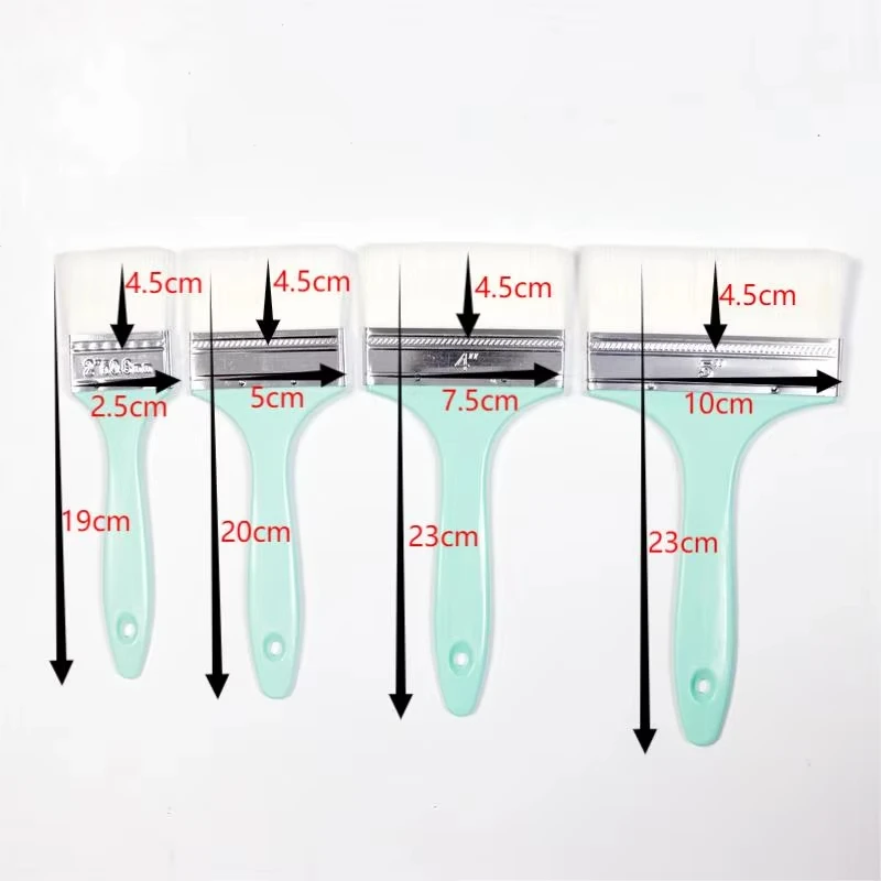 China Factory Different Size Wall Paint Brush Plastic Brush With Natural Brush Bristle Manufacturer