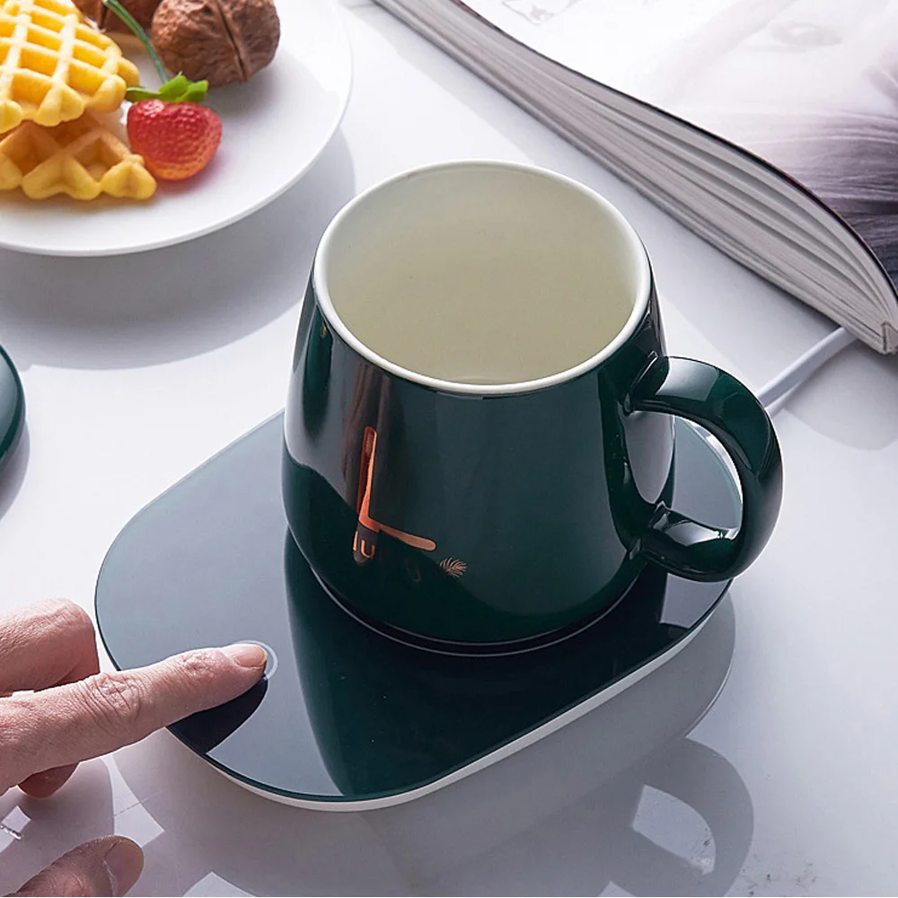 Custom Electric Usb Smart Cup Heater Cup Warmer Heating Gift Coffee Mug Warmer with Cup