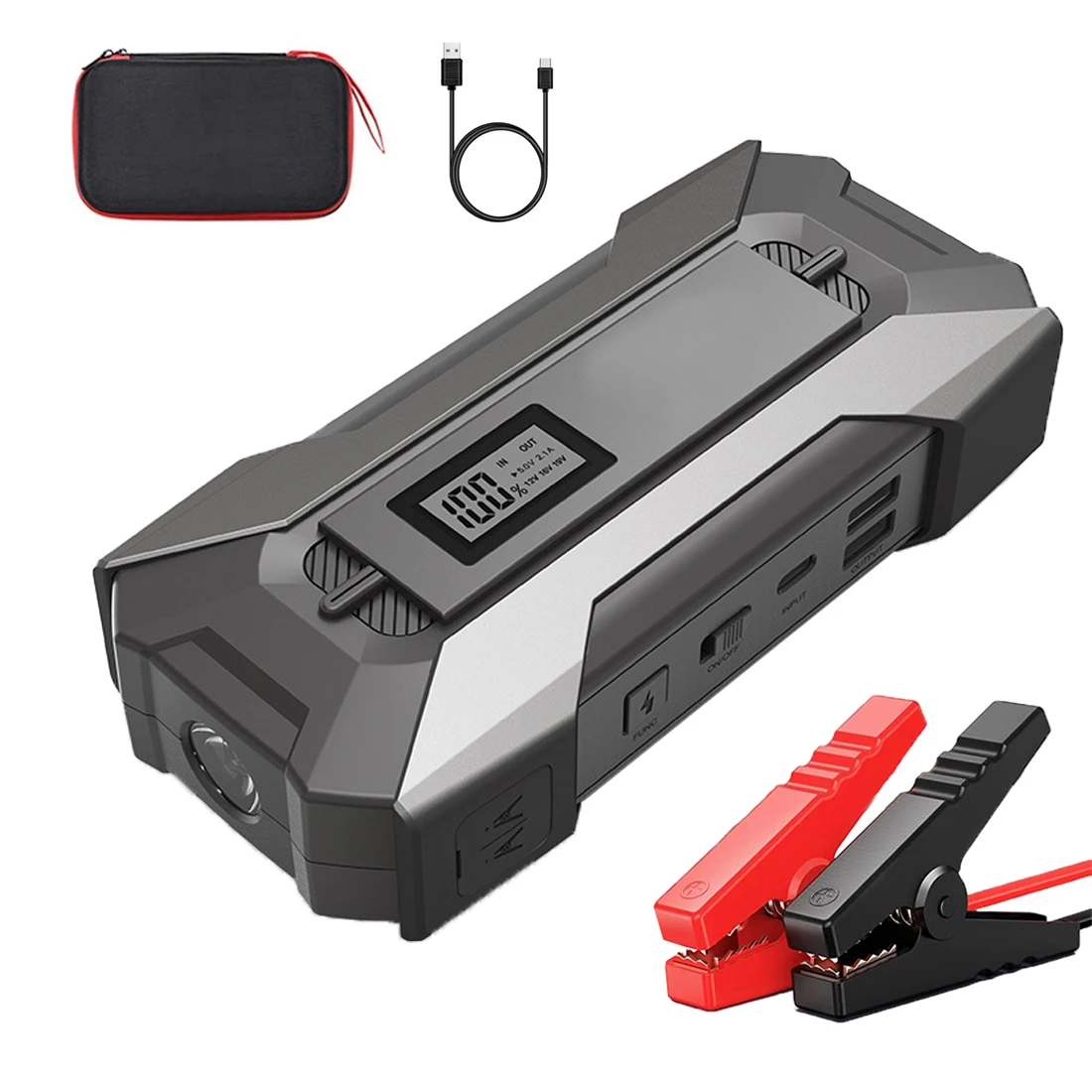 Portable 12V High Power Car Emergency Start Power Supply 10000mAh Car Jump Starter 2000A Peak Current Auto Battery Booster