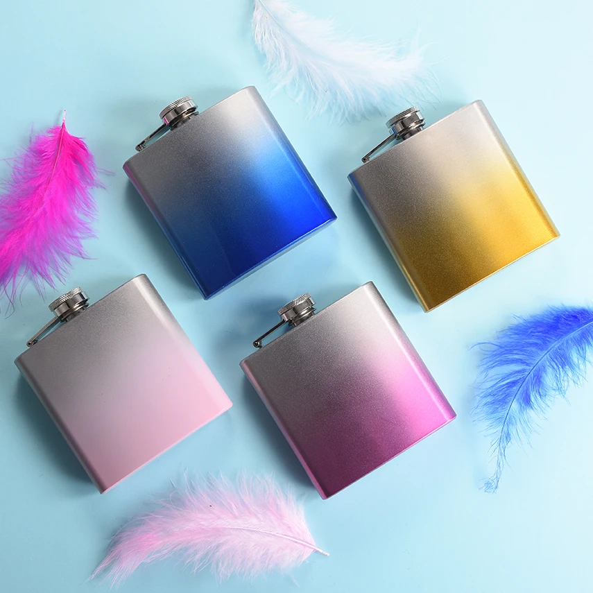 Food grade painting stainless steel portable whiskey custom jack daniels hip flask for men